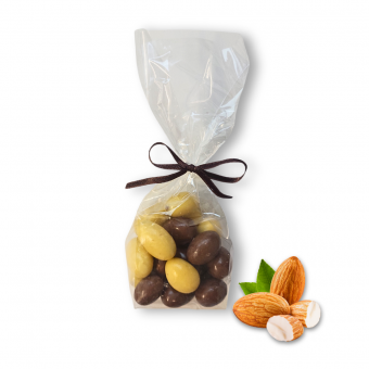 Almonds in milk and white chocolate with coconut (5 pcs)